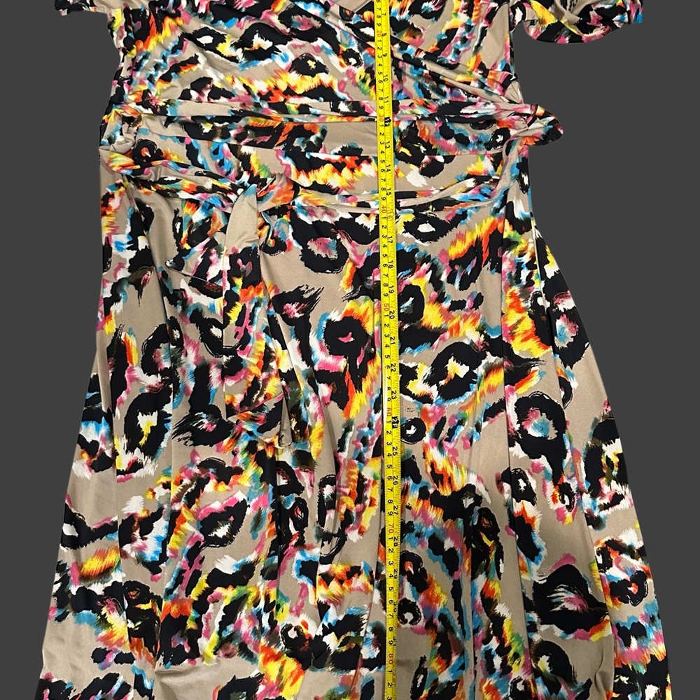 Maude Colorful Dress Faux Wrap Dress - Picture 3 of 5